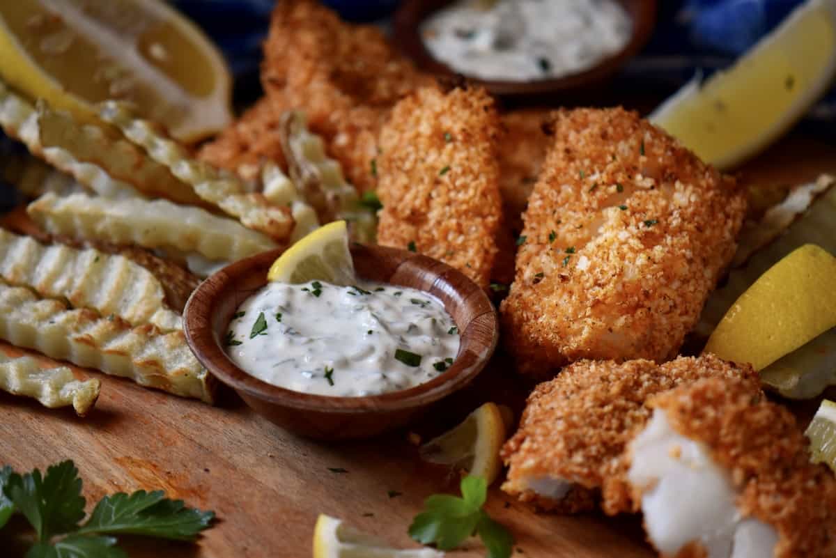 Fish Bites with Fat Free Homemade Tartar Sauce - Cooks Well With